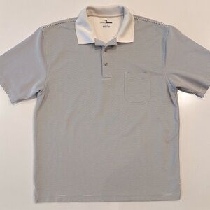 Grand Slam Textured White Black Striped Golf Polo Size‎ XL